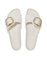 The Birkenstock Womens Madrid Big Buckle EVA Sandals in Eggshell