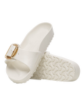 The Birkenstock Womens Madrid Big Buckle EVA Sandals in Eggshell
