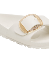 The Birkenstock Womens Madrid Big Buckle EVA Sandals in Eggshell