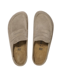 The Birkenstock Mens Naples Wrapped Suede Leather Shoes in Taupe