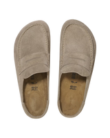 The Birkenstock Mens Naples Wrapped Suede Leather Shoes in Taupe