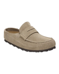The Birkenstock Womens Naples 2.0 Suede Leather Shoes in Taupe