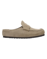 The Birkenstock Womens Naples 2.0 Suede Leather Shoes in Taupe