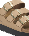Papillio Florida III Flex Platform Nubuk Leather Sandals in Sandcastle