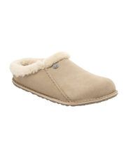 The Birkenstock Womens Zermatt Premium Suede Slippers in Taupe