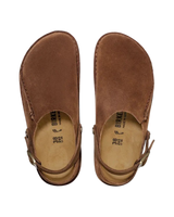 The Birkenstock Mens Lutry Premium Suede Leather Shoes in Dark Tea