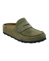 The Birkenstock Mens Naples Wrapped Suede Leather Shoes in Thyme