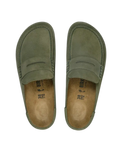 The Birkenstock Mens Naples Wrapped Suede Leather Shoes in Thyme
