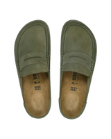 The Birkenstock Mens Naples Wrapped Suede Leather Shoes in Thyme