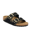 The Birkenstock Womens Arizona Rivets Suede Leather Sandals in Black