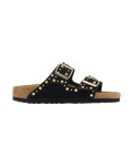 The Birkenstock Womens Arizona Rivets Suede Leather Sandals in Black