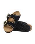 The Birkenstock Womens Arizona Rivets Suede Leather Sandals in Black