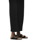 The Birkenstock Womens Arizona Rivets Suede Leather Sandals in Black