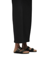 The Birkenstock Womens Arizona Rivets Suede Leather Sandals in Black