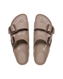 The Birkenstock Womens Arizona Stealth Buckle EVA Sandals in Gray Taupe