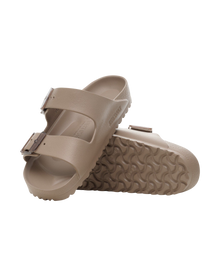 The Birkenstock Womens Arizona Stealth Buckle EVA Sandals in Gray Taupe