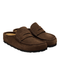 Naples Wrapped Suede Leather Clogs in Carafe