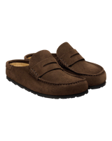 Naples Wrapped Suede Leather Clogs in Carafe