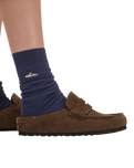 Naples Wrapped Suede Leather Clogs in Carafe