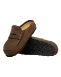 Naples Wrapped Suede Leather Clogs in Carafe