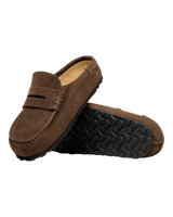 Naples Wrapped Suede Leather Clogs in Carafe