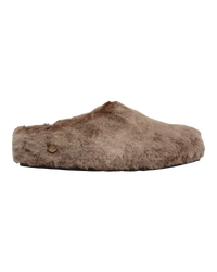 Amsterdam Wrapped Shearling Slippers in Gray Taupe