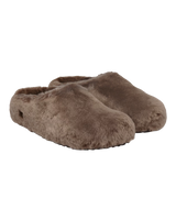 Amsterdam Wrapped Shearling Slippers in Gray Taupe