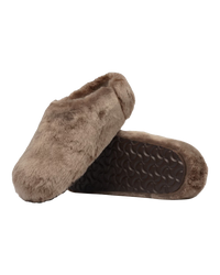 Amsterdam Wrapped Shearling Slippers in Gray Taupe