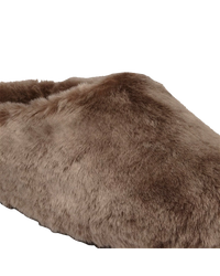 Amsterdam Wrapped Shearling Slippers in Gray Taupe