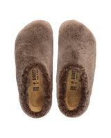 Amsterdam Wrapped Shearling Slippers in Gray Taupe