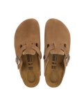 The Birkenstock Womens Womens Boston Suede Leather Clogs in Dark Tea