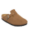 Boston Suede Leather Clogs in Dark Tea