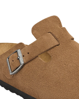 Boston Suede Leather Clogs in Dark Tea