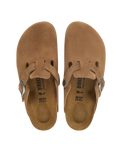 Boston Suede Leather Clogs in Dark Tea