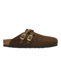 Blair Suede Leather Clogs in Carafe