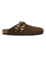 Blair Suede Leather Clogs in Carafe