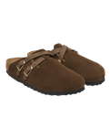 Blair Suede Leather Clogs in Carafe