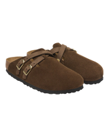 Blair Suede Leather Clogs in Carafe