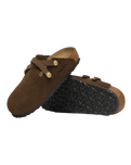 Blair Suede Leather Clogs in Carafe