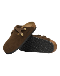 Blair Suede Leather Clogs in Carafe