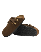 Blair Suede Leather Clogs in Carafe