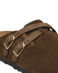 Blair Suede Leather Clogs in Carafe