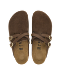 Blair Suede Leather Clogs in Carafe