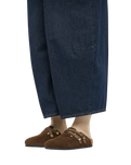 Blair Suede Leather Clogs in Carafe