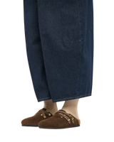Blair Suede Leather Clogs in Carafe