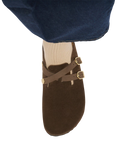 Blair Suede Leather Clogs in Carafe