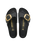 The Birkenstock Womens Madrid Big Buckle Oiled Leather Sandals in Black Gold