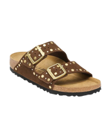 The Birkenstock Womens Arizona Rivets Suede Leather Sandals in Carafe