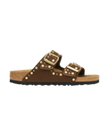 The Birkenstock Womens Arizona Rivets Suede Leather Sandals in Carafe