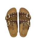 The Birkenstock Womens Arizona Rivets Suede Leather Sandals in Carafe
